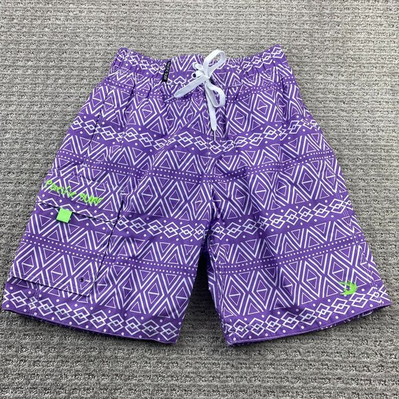 Vintage Pacific Surf Swim Trunks Men Small S Purple Bathing Suit Short Pants - Picture 1 of 12